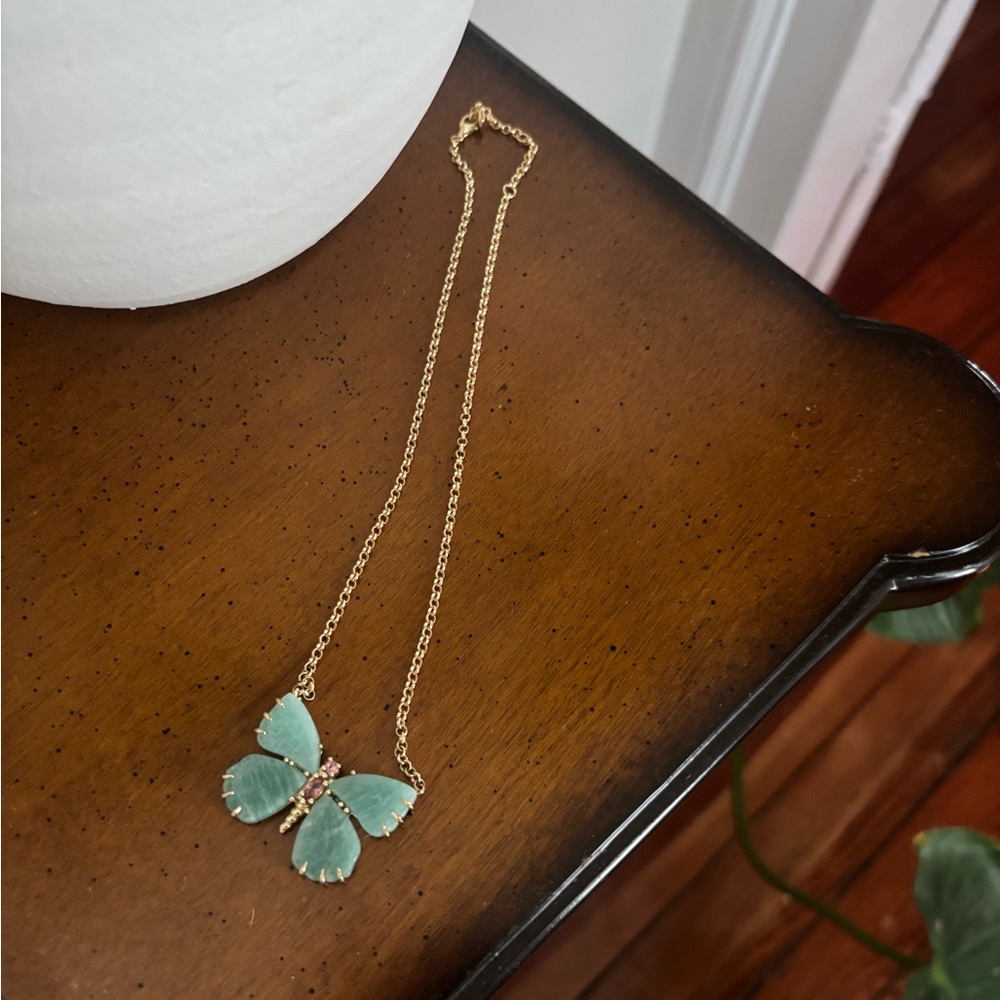 Jane Win Freedom Butterfly Necklace, Amazonite